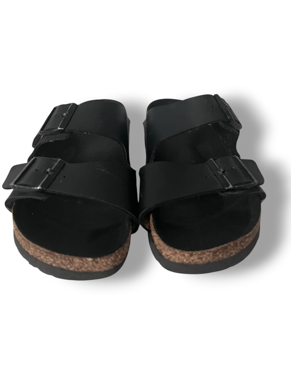 Birkenstock Black Double-Strap Cork Footbed Sandals